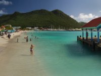 A panoramic view of the beach on Great Bay in Philipsburg.